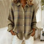 Women's Cotton Flannel Button-Front Plaid Blouse