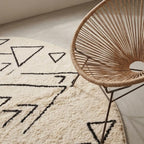 Moroccan rug Round Beni ouarain rug Handmade natural wool carpet custom size