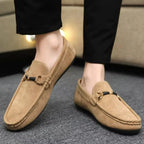 Bellano Men's Suede Buckle Loafers