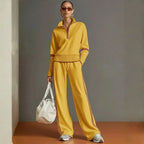 Women's Loose-Fit Blouse and Wide-Leg Pants Set