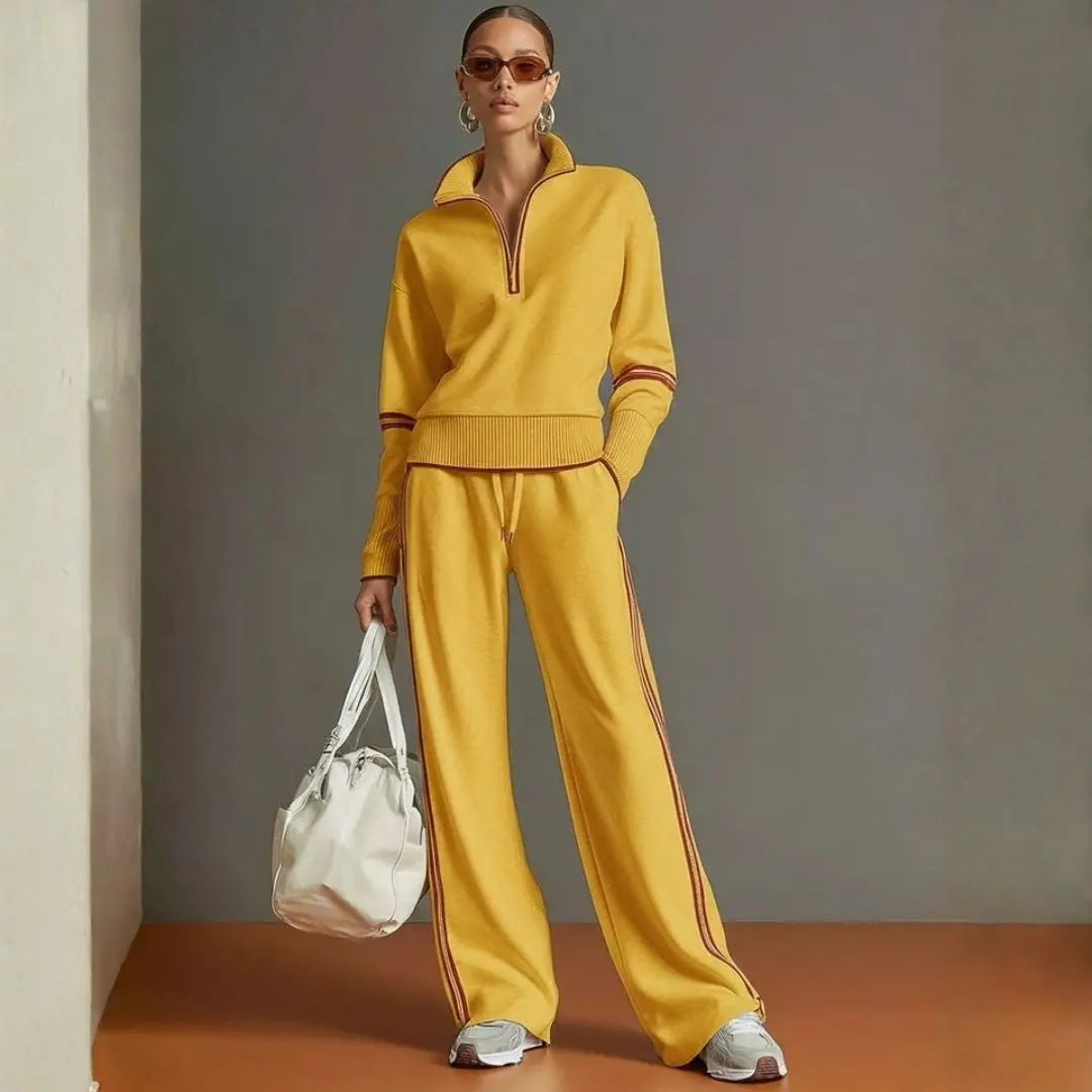 Women's Loose-Fit Blouse and Wide-Leg Pants Set