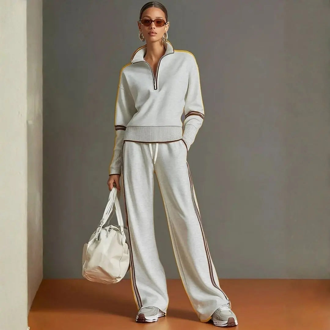Women's Loose-Fit Blouse and Wide-Leg Pants Set