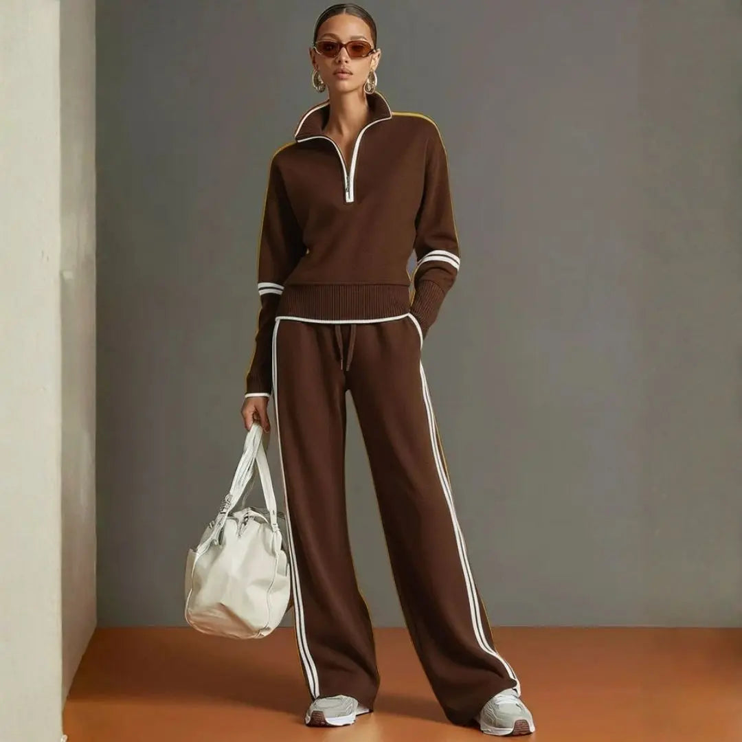 Women's Loose-Fit Blouse and Wide-Leg Pants Set