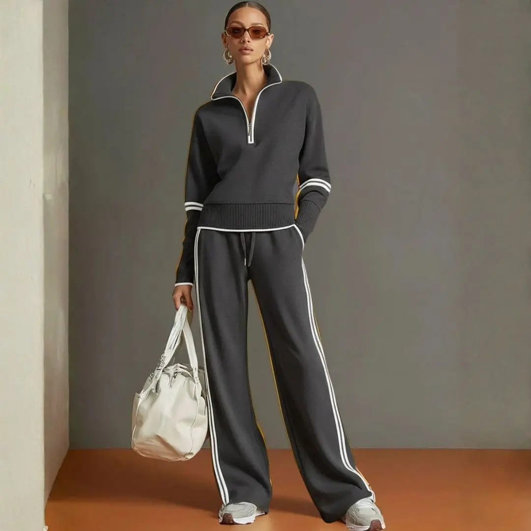 Women's Loose-Fit Blouse and Wide-Leg Pants Set