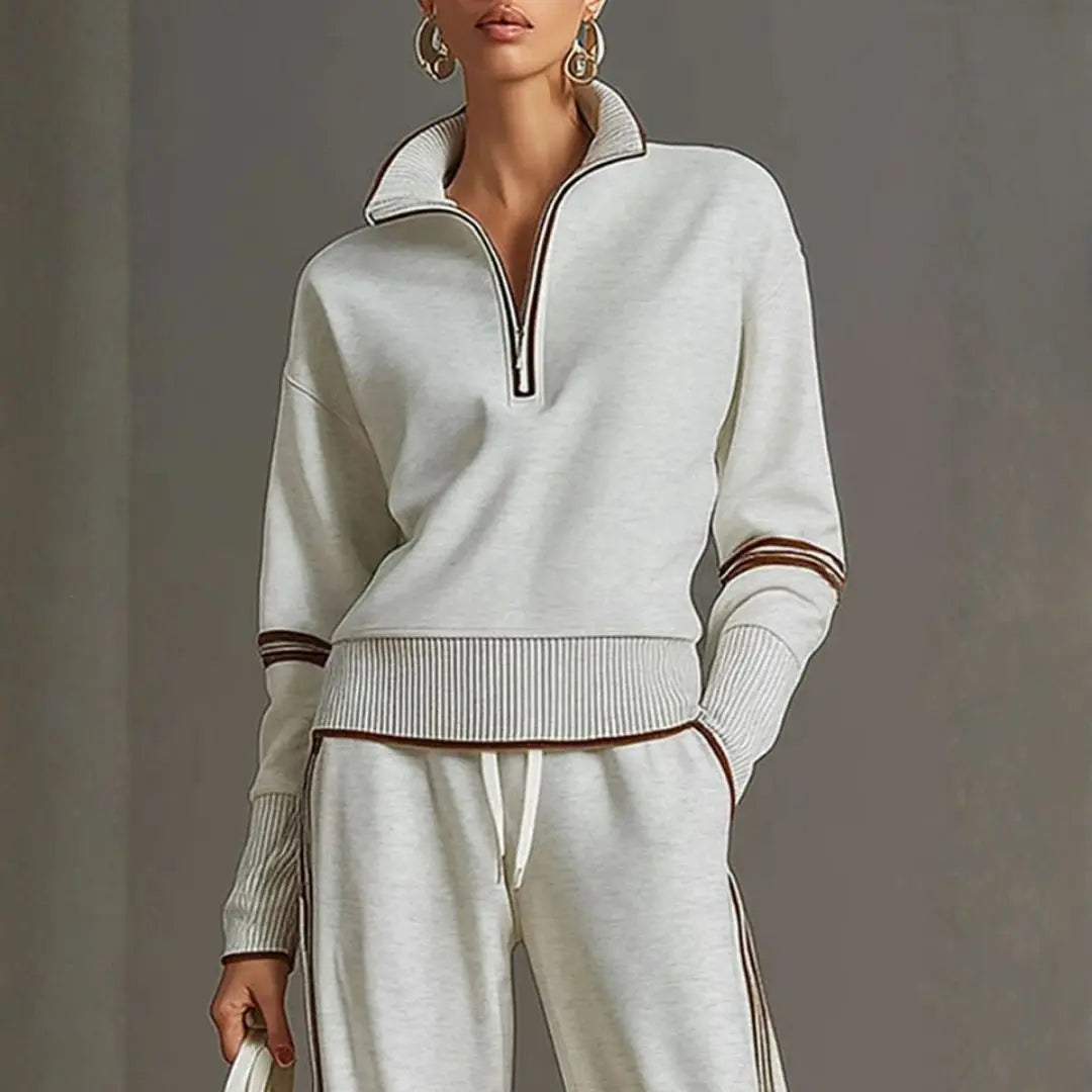 Women's Loose-Fit Blouse and Wide-Leg Pants Set