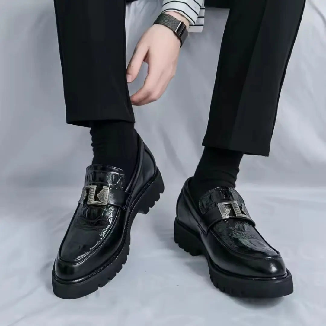 Ajaccio Men's Croc Texture Loafers