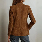 Women's Single-Breasted Faux Suede Jacket