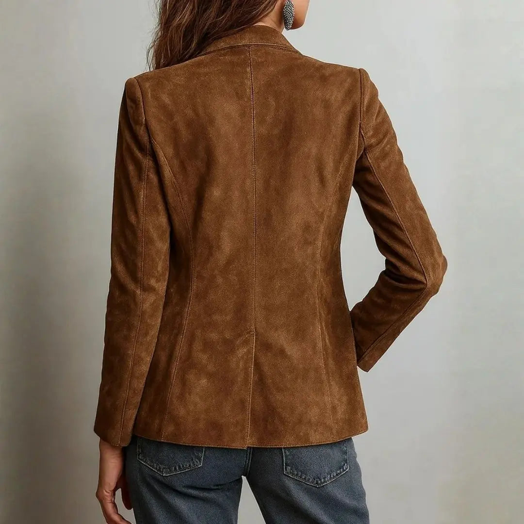 Women's Single-Breasted Faux Suede Jacket