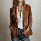 Women's Single-Breasted Faux Suede Jacket