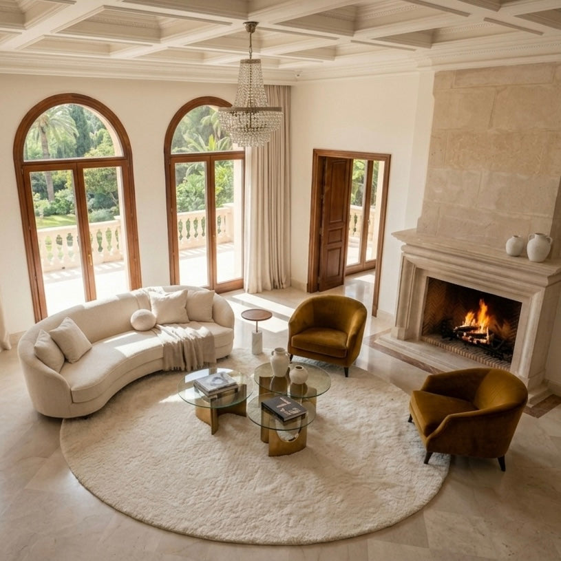 Moroccan rug Round Beni ouarain rug Handmade natural wool carpet custom size