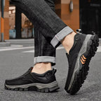 Mantraff Men's Leather Slip-On Walking Boots