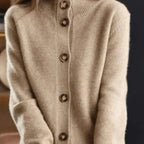 Women's Knit Button-Front Collared Cardigan