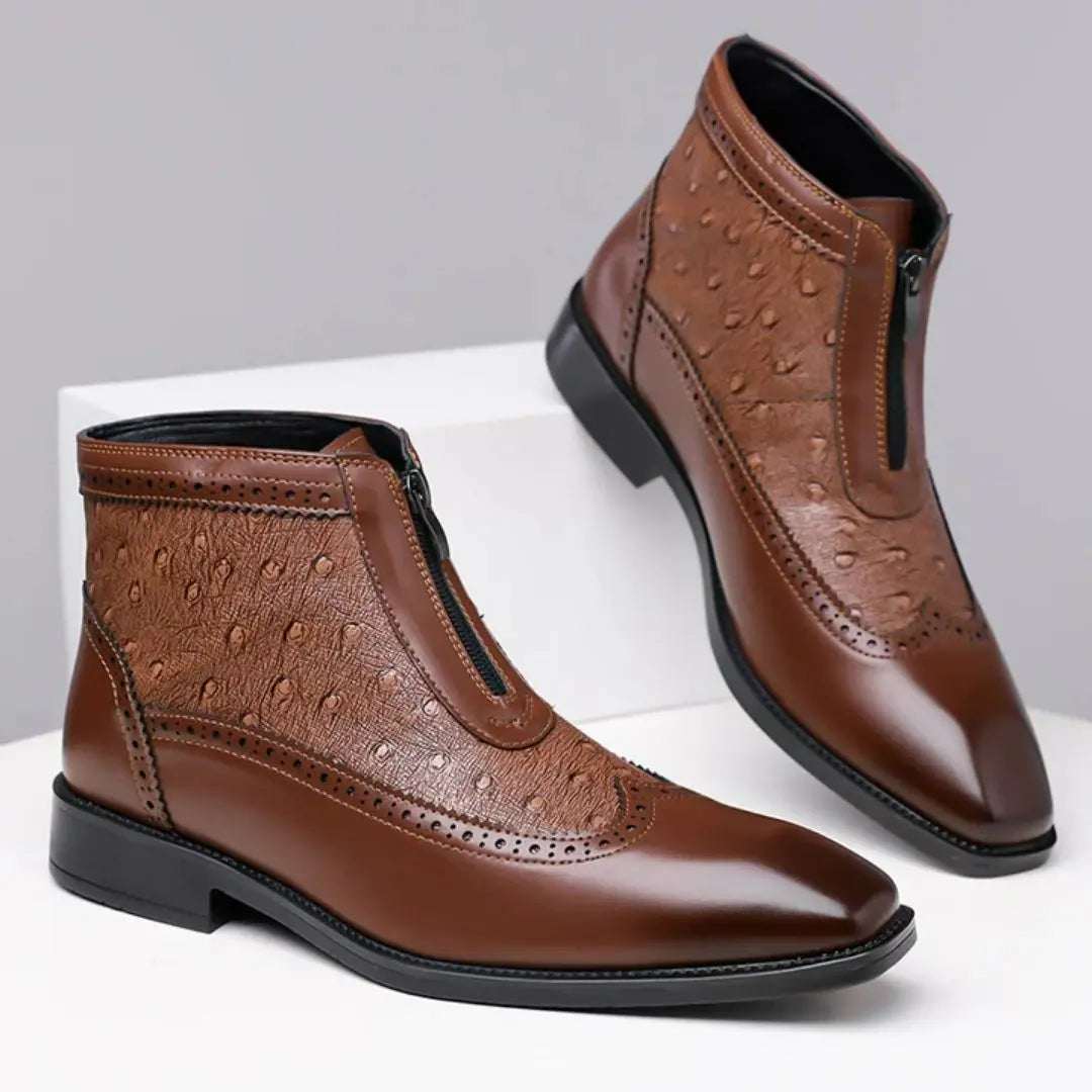 Belmont Men's Ostrich Leather Boots