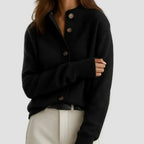 Women's Knit Button-Front Collared Cardigan