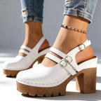 Delilah Women's Platform Slingback Block Heels