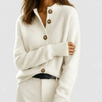 Women's Knit Button-Front Collared Cardigan
