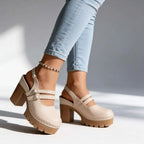 Delilah Women's Platform Slingback Block Heels