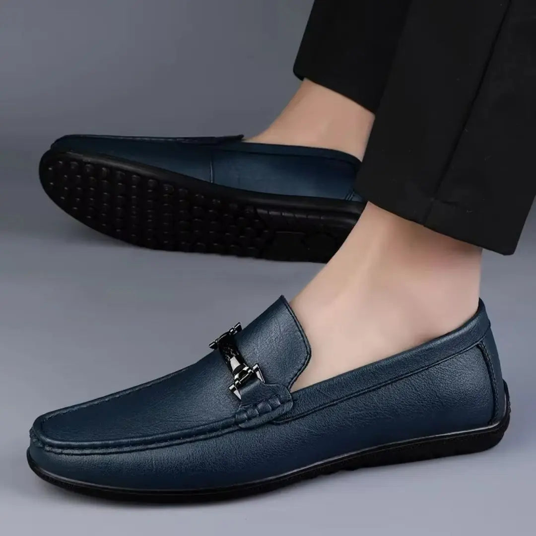 Almeria Men's Metal Bit Leather Loafers