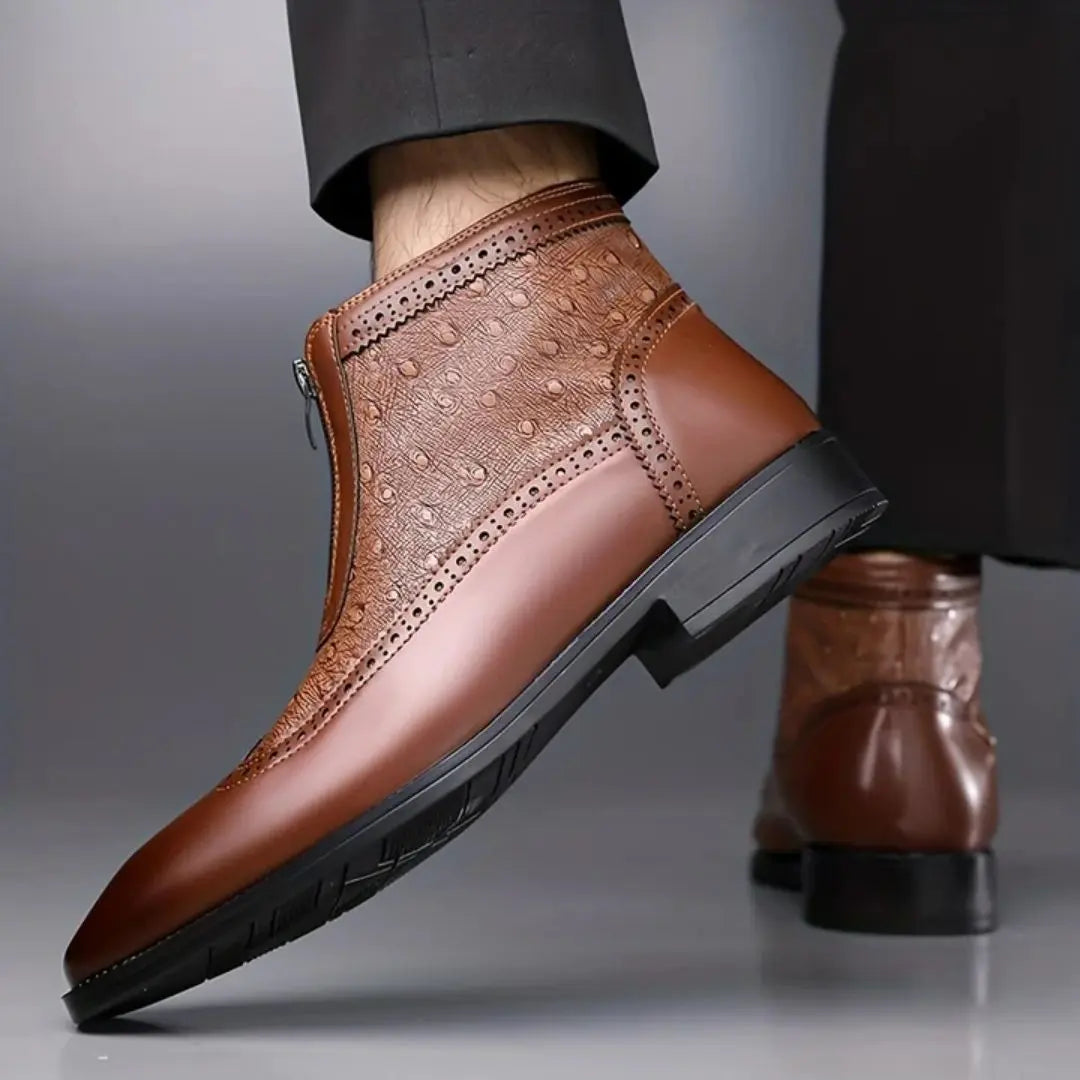 Belmont Men's Ostrich Leather Boots