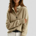 Women's Knit Button-Front Collared Cardigan