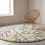 Moroccan rug Round Beni ouarain rug Handmade natural wool carpet custom size