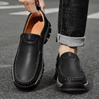 Mantraff Men's Leather Slip-On Walking Boots