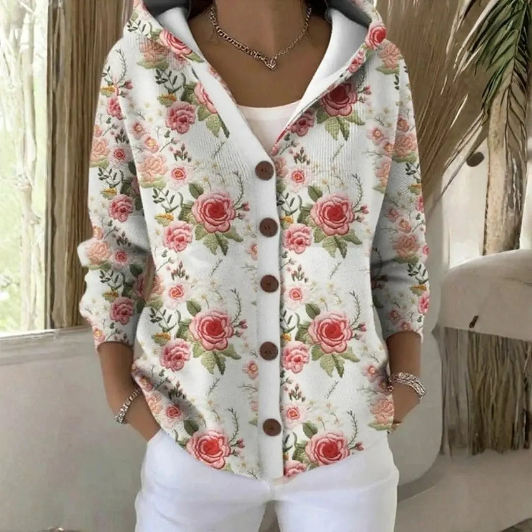 Women's Breathable Hooded Button-Front Cardigan