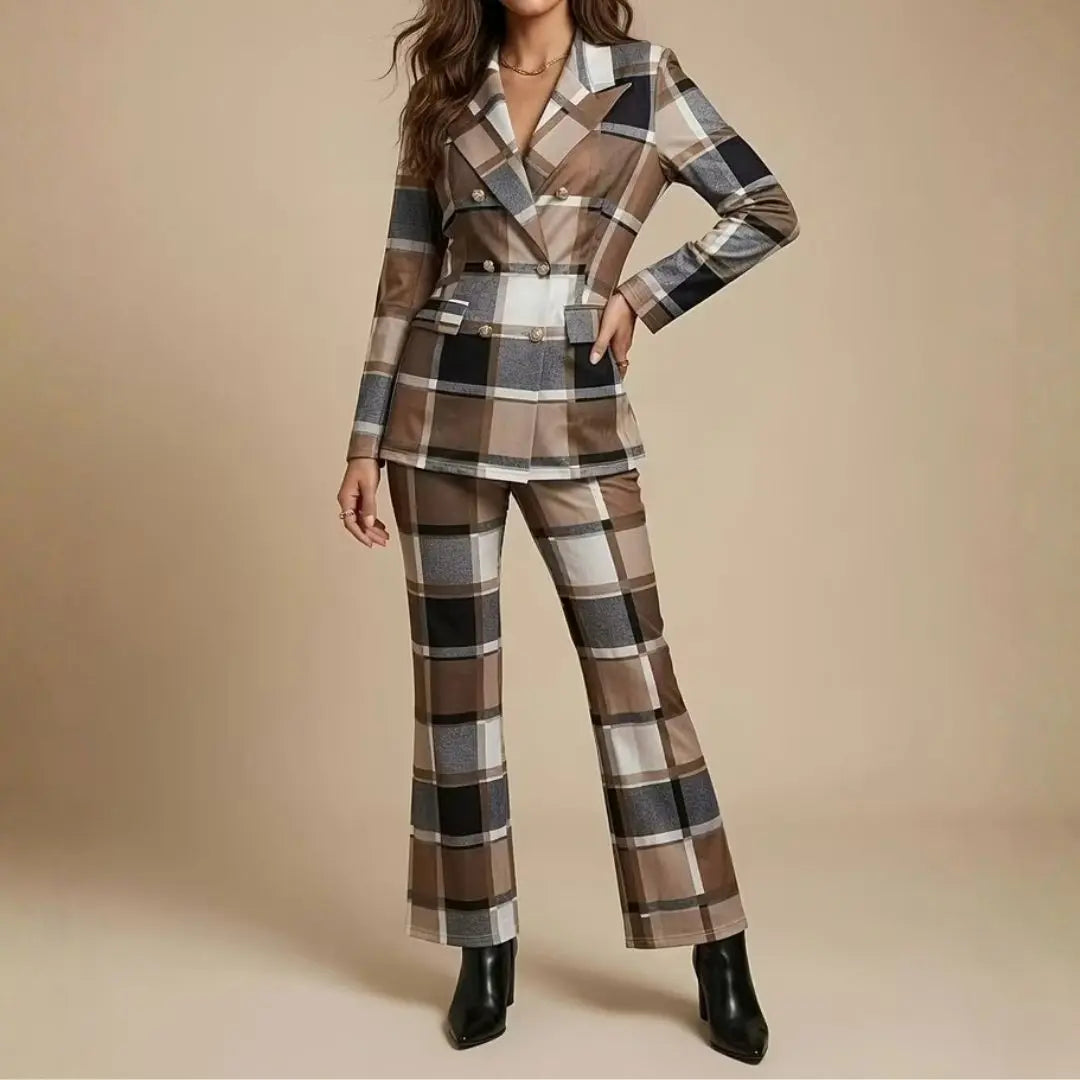 Sophia - Women's Luxe Multicolor V-neck Suit
