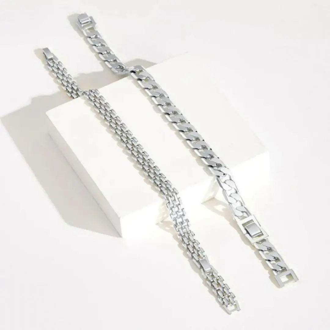 2pc 14k Chunky Link Anklets