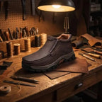 MANTRAFF Men's Genuine Leather Slip-On Walking Boots