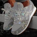 Sparkline Women's Glitter Lace-Up Sneakers