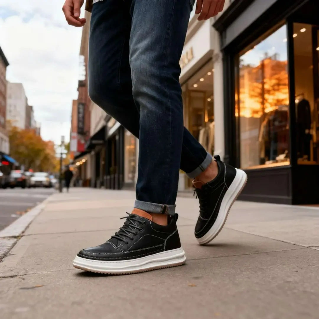 Robert Johnson Men's Leather Mid-Top Sneakers