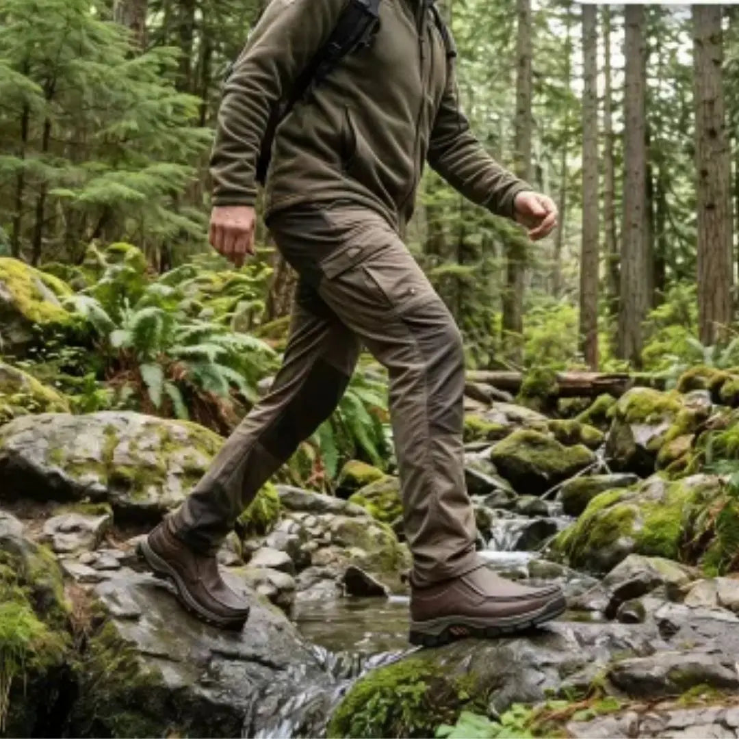 MANTRAFF Men's Genuine Leather Slip-On Walking Boots