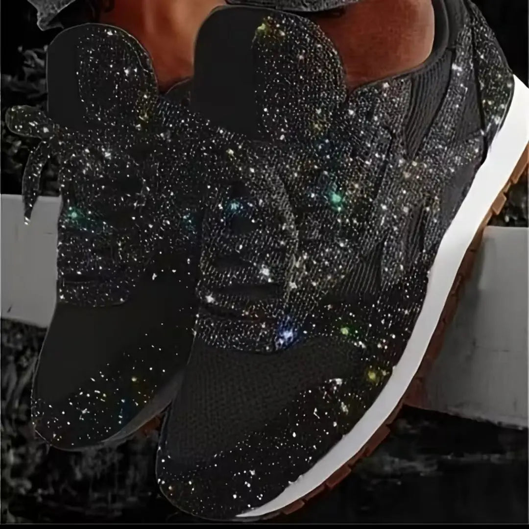 Sparkline Women's Glitter Lace-Up Sneakers