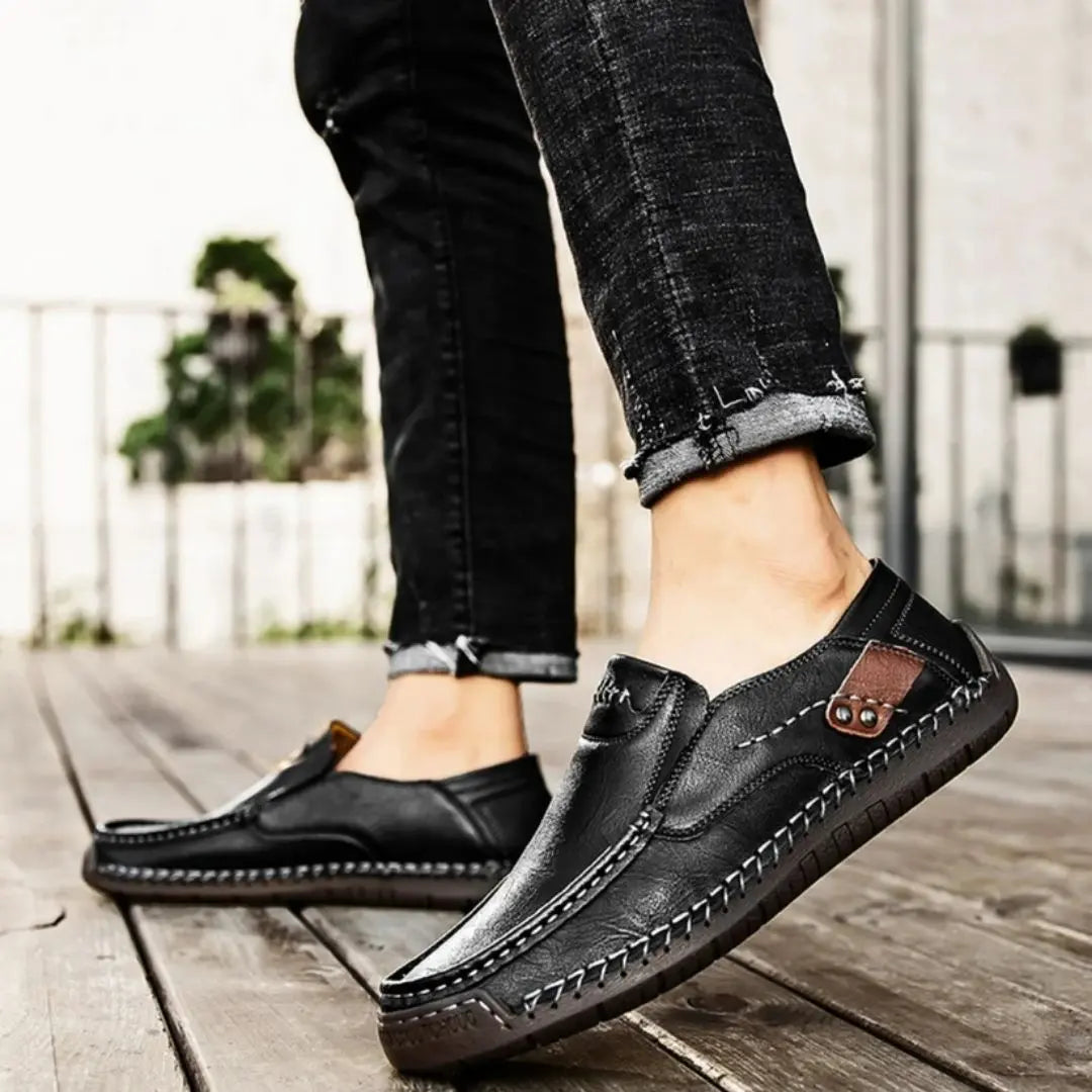 Callahan Men's Nero Leather Loafers