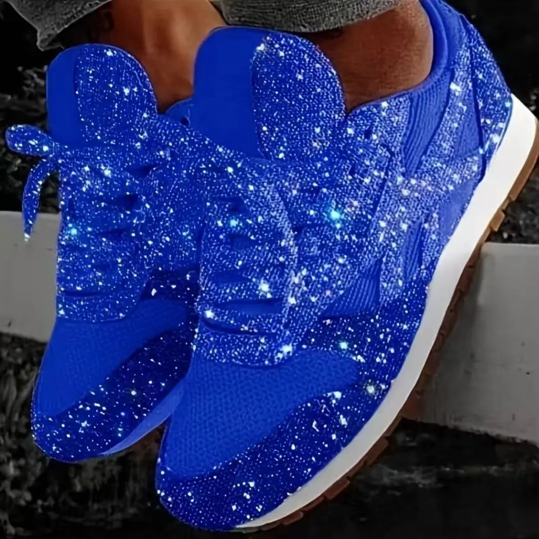 Sparkline Women's Glitter Lace-Up Sneakers