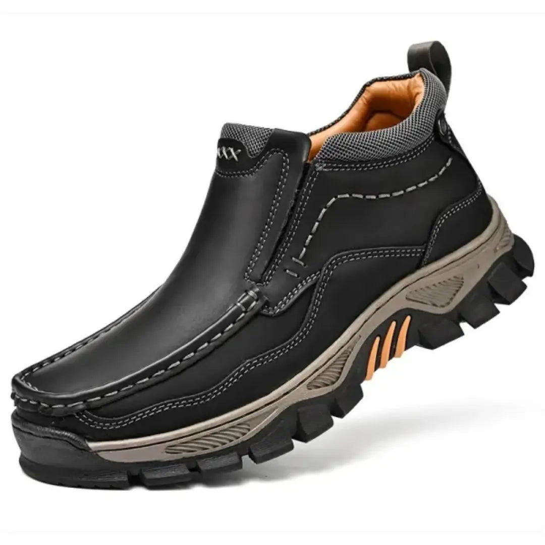 MANTRAFF Men's Genuine Leather Slip-On Walking Boots
