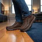 MANTRAFF Men's Genuine Leather Slip-On Walking Boots