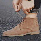 John Atlas Men's Suede Lace-Up Chelsea Boots