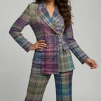 Sophia - Women's Luxe Multicolor V-neck Suit