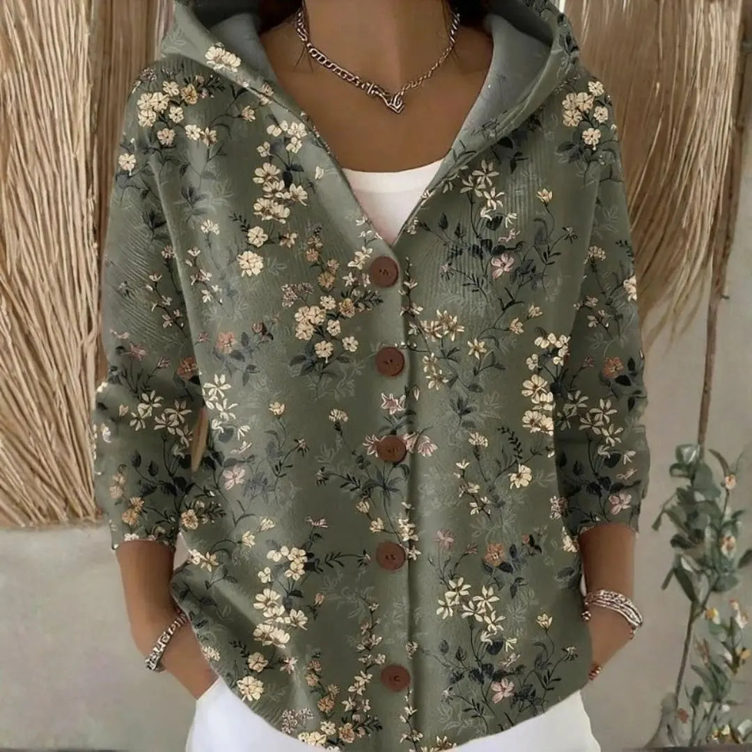 Women's Breathable Hooded Button-Front Cardigan
