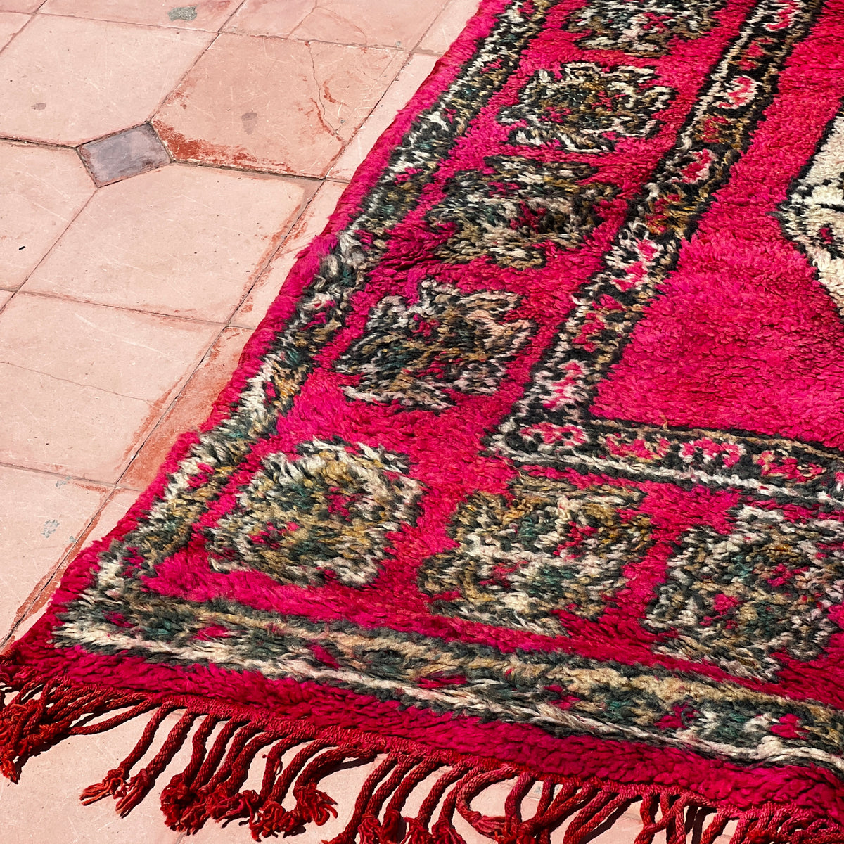 Pink Vintage Boujaad Rug 13 x 6.8ft