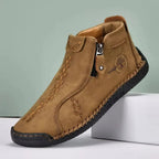 Women's Hand-Stitched Comfort Ankle Boots with Side Zip