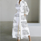 Women's Elegant Collared Front-Wrap Maxi Dress