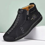 Women's Hand-Stitched Comfort Ankle Boots with Side Zip