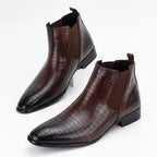 Amarillo Men's Snakeskin Textured Chelsea Boots