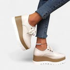 Women's Water-Resistant Square-Toe Platform Derbies
