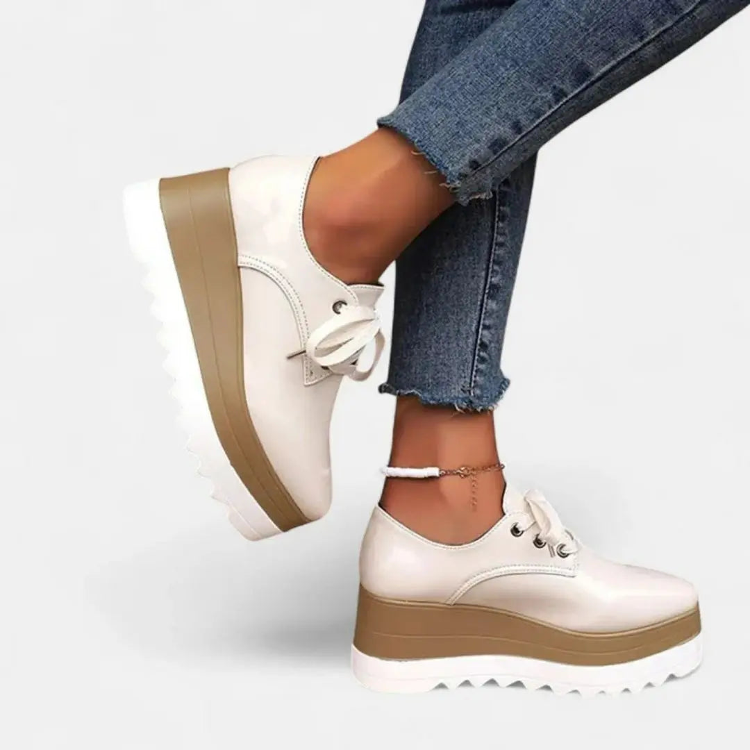Women's Water-Resistant Square-Toe Platform Derbies