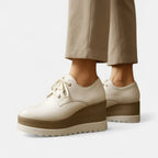 Women's Water-Resistant Square-Toe Platform Derbies