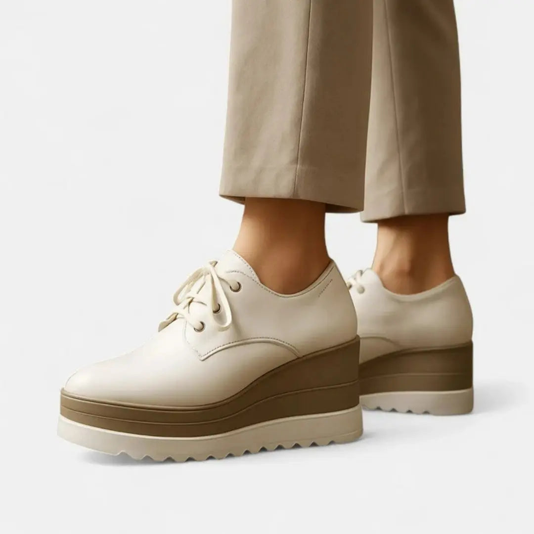 Women's Water-Resistant Square-Toe Platform Derbies